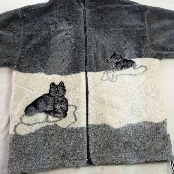 Vintage Milton Zip Fleece Arctic Wolves Jacket (2XL) - Picture 6 of 10